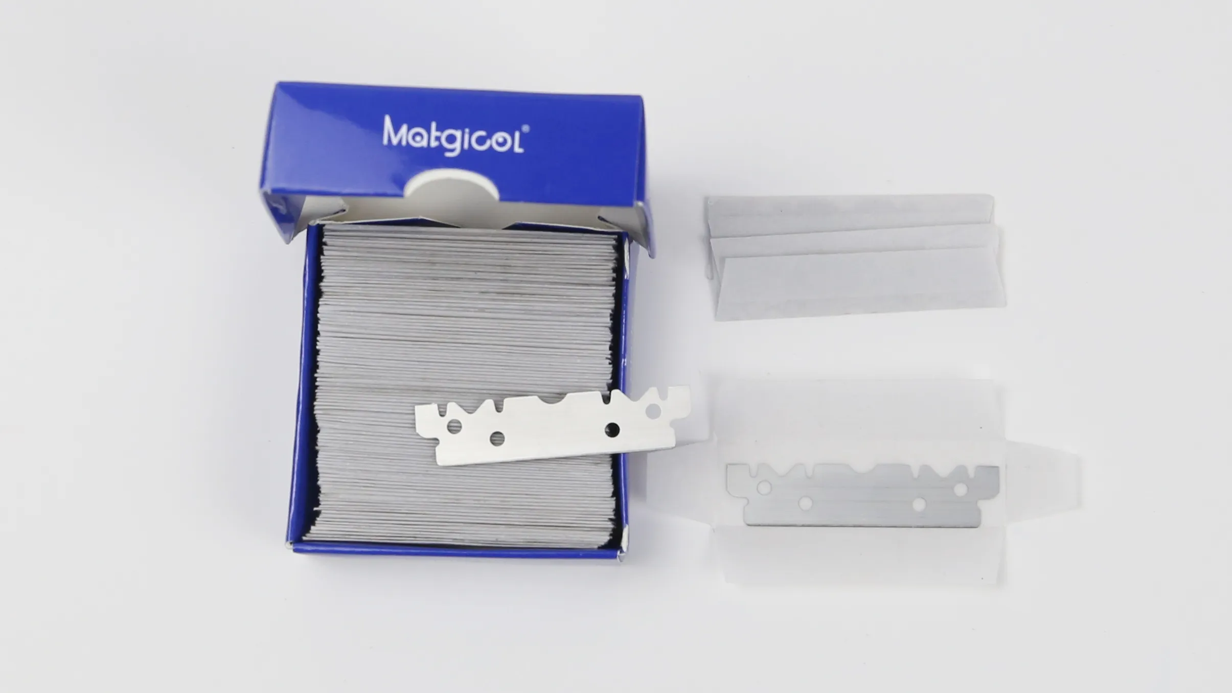 Each blade is wrapped in wax paper, which helps blade last a longer time.