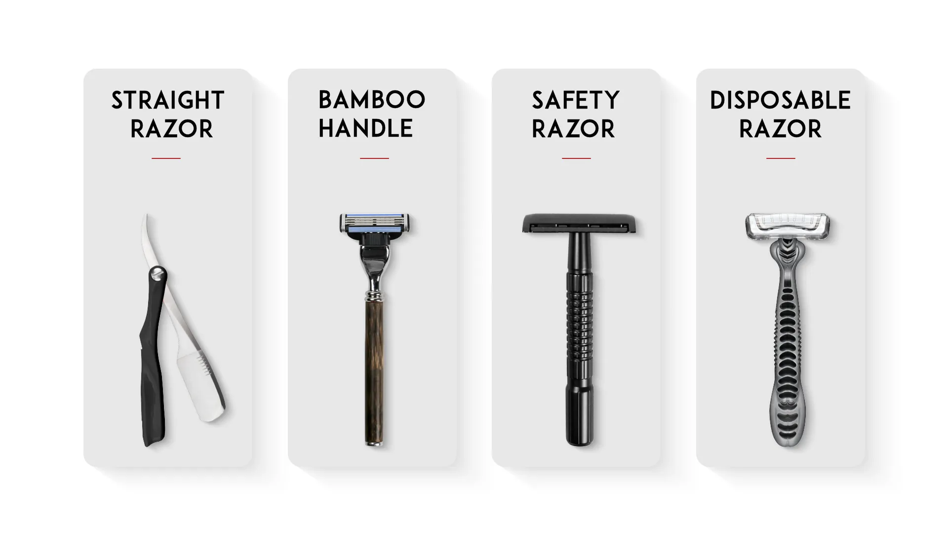 a picture including different types of safety razor