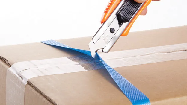 using hook blade to cut plastic tapes